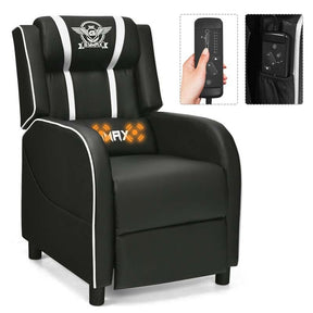 Massage Gaming Recliner Chair with Footrest, Racing Style Gaming Sofa, Lounge Sofa, PU Leather Single Sofa, Home Theater Seat