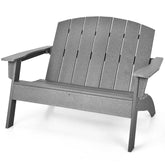 All-Weather HDPE Adirondack Chair Loveseat Outdoor Adirondack Bench for Patio Porch Garden Backyard