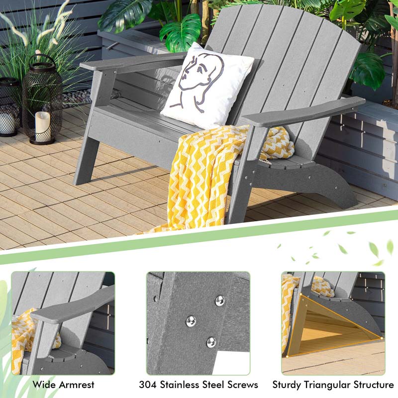 All-Weather HDPE Adirondack Chair Loveseat Outdoor Adirondack Bench for Patio Porch Garden Backyard