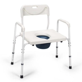 3-in-1 Bedside Commode Chair, Height Adjustable Toilet Seat, Portable Toilet Bath Shower Chair for Elders
