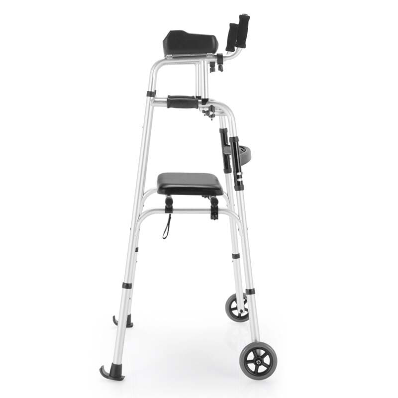 Folding Standard Rollator Walker with Seat & Armrest Pad, Lightweight Standing & Walking Mobility Aid