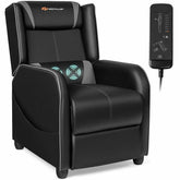 Massage Gaming Recliner Chair Racing Style PU Leather Single Sofa with Lumbar Cushion & Footrest, Adjustable Living Room Home Theater Seating