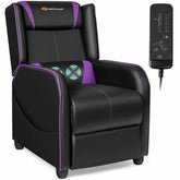 Massage Gaming Recliner Chair Racing Style PU Leather Single Sofa with Lumbar Cushion & Footrest, Adjustable Living Room Home Theater Seating