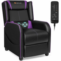 Massage Gaming Recliner Chair Racing Style PU Leather Single Sofa with Lumbar Cushion & Footrest, Adjustable Living Room Home Theater Seating