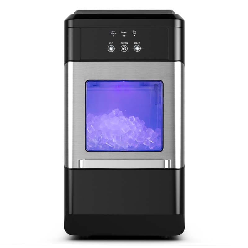 44LBS/24H Portable Nugget Ice Maker Countertop Self-Cleaning Ice Making Machine with Ice Shovel