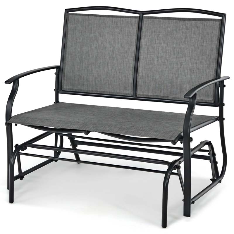 Weatherproof 2-Person Patio Swing Glider Bench Outdoor Rocking Lounge Chair Loveseat Rocker