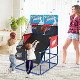 Kids Basketball Arcade Game Toy Set, Dual Shot Basketball Game for 2 Players with 4 Balls & Inflation Pump
