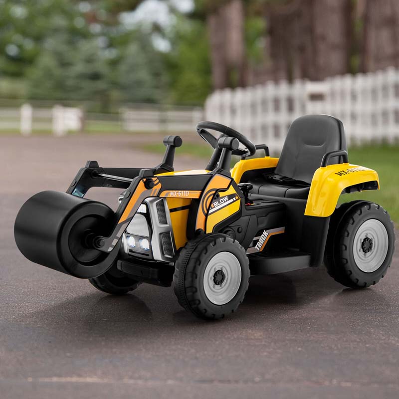 Canada Only - 12V Kids Ride On Road Roller with Drum Roller