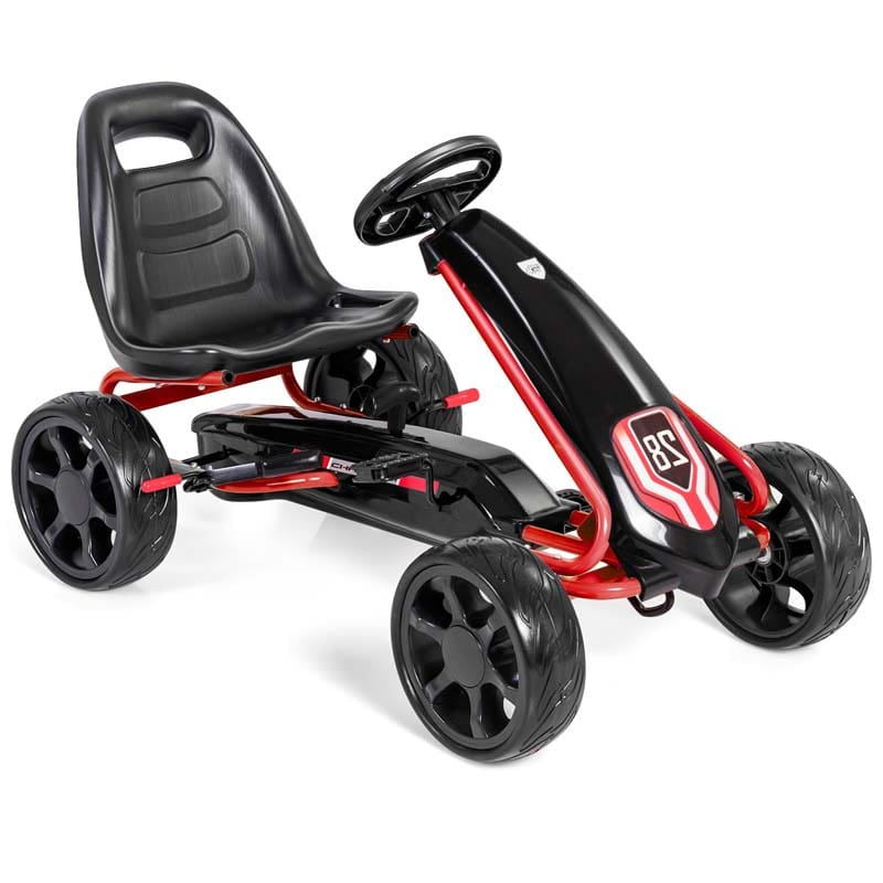Canada Only - 4 Big Wheels Racer Pedal Go Kart for Kids With Clutch & Handbrake