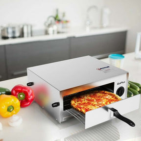 12" Commercial Pizza Oven Countertop, Stainless Steel Electric Pizza Maker & Baker, Snack Oven