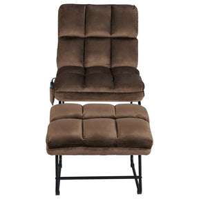 Massage Velvet Accent Sofa Chair with Ottoman, Electric Massage Couch for Living Room