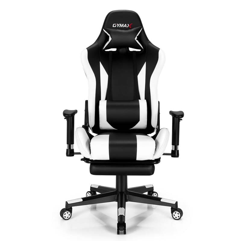 Massage Gaming Chair Recliner, High Back Ergonomic Gamer Racing Chair Adjustable Computer Chair Office Chair with Footrest, Headrest & Lumbar Support