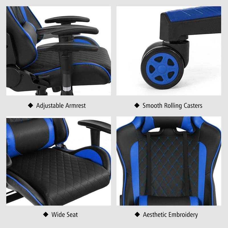 Massage Gaming Chair Recliner, Ergonomic High Back Full Adjustable Gamer Racing Chair Swivel Office Chair with Lumbar Support & Headrest