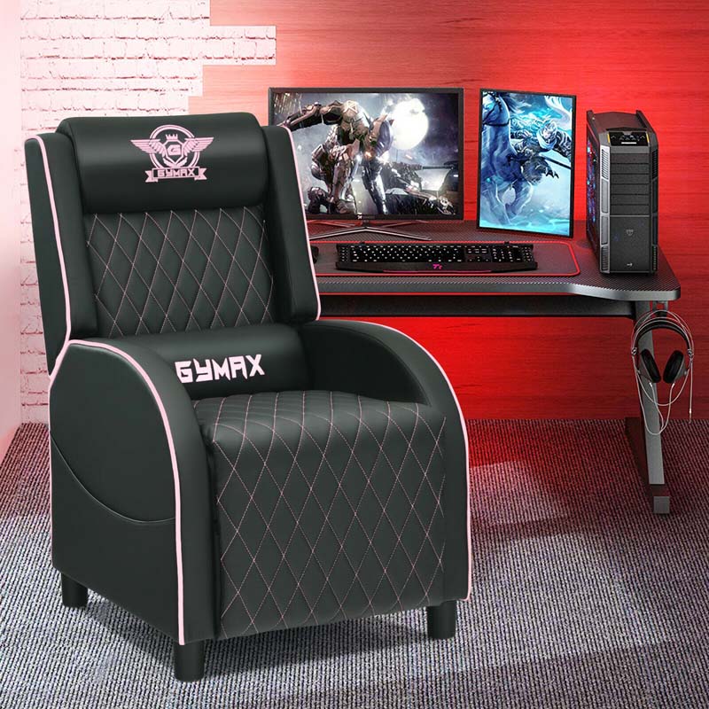 Massage Gaming Recliner Chair, PU Leather Gaming Sofa, Single Sofa, Lounge Sofa, Home Theater Seat with Adjustable Backrest & Footrest