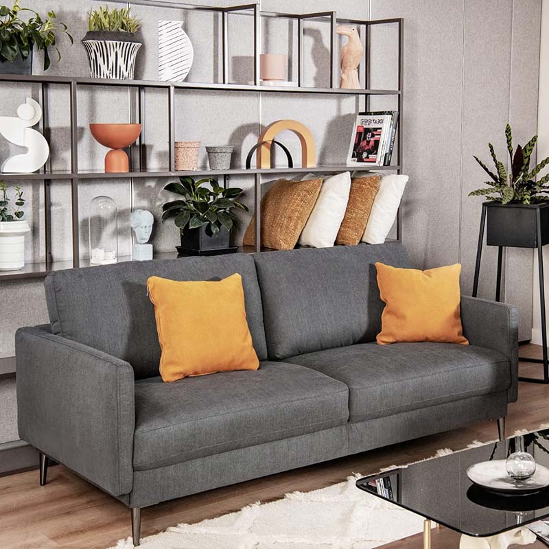 Modern Loveseat CertiPUR-US Certified 2-Seat Sofa Couch with Comfy Backrest Cushion & Solid Metal Legs