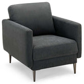 Modern Accent Chair Upholstered Armchair Single Sofa Couch with Removable Cushions & Solid Metal Legs