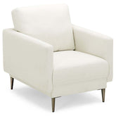 CertiPUR-US Single Sofa Accent Chair, Modern Upholstered Armchair with Solid Metal Legs, Removable Back & Seat Cushions for Living Room Bedroom
