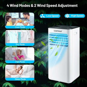 10000 BTU Portable Air Conditioner 3-in-1 Air Cooler Fan Dehumidifier with Touch Panel & Remote Control
