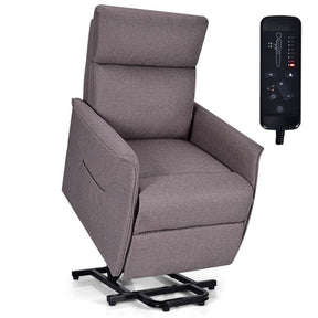 Power Lift Chair Recliner, Fabric Padded Massage Reclining Sofa, Elderly Lift Chair with Side Pocket, Remote Control
