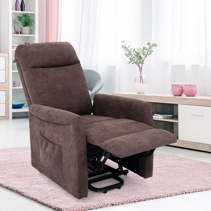 Fabric Power Lift Recliner Chair for Elderly, Electric Stand-Up Arm Chair with Remote, Adjustable Backrest, Side Pocket