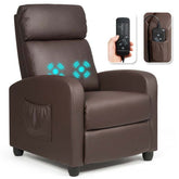 PU Leather Massage Recliner Sofa Modern Recliner Chair Winback Single Sofa with Side Pocket
