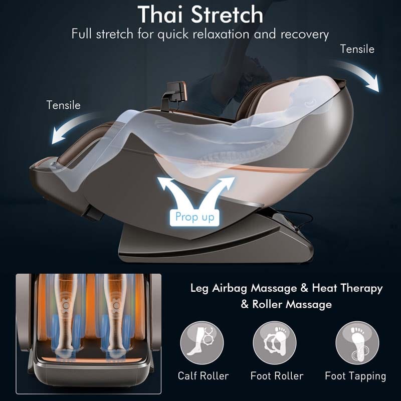 Canada Only - 3D Full Body Zero Gravity Massage Chair with Heat Roller & LCD Touch Screen