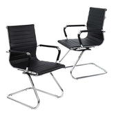 Set of 2 Sled Base Office Chair Heavy Duty Conference Chair PU Leather Guest Chairs for Guest Reception