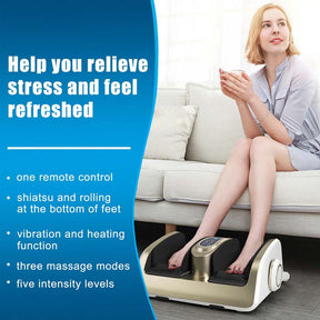 3D Foot Massager Machine with Heat, Leg/Calf/Ankle Shiatsu Feet Massaging for Neuropathy Pain, Plantar Fasciitis