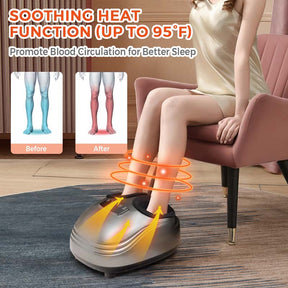 Shiatsu Foot Massager Machine with Heat, Foot Warmer Deep Kneading with 3 Massage Modes for Pain Foot Muscle Relief