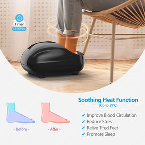 Foot Massager Machine with Heat & Remote, Shiatsu Foot Massager with Deep 3D Kneading Rolling Relieves Plantar Fasciitis