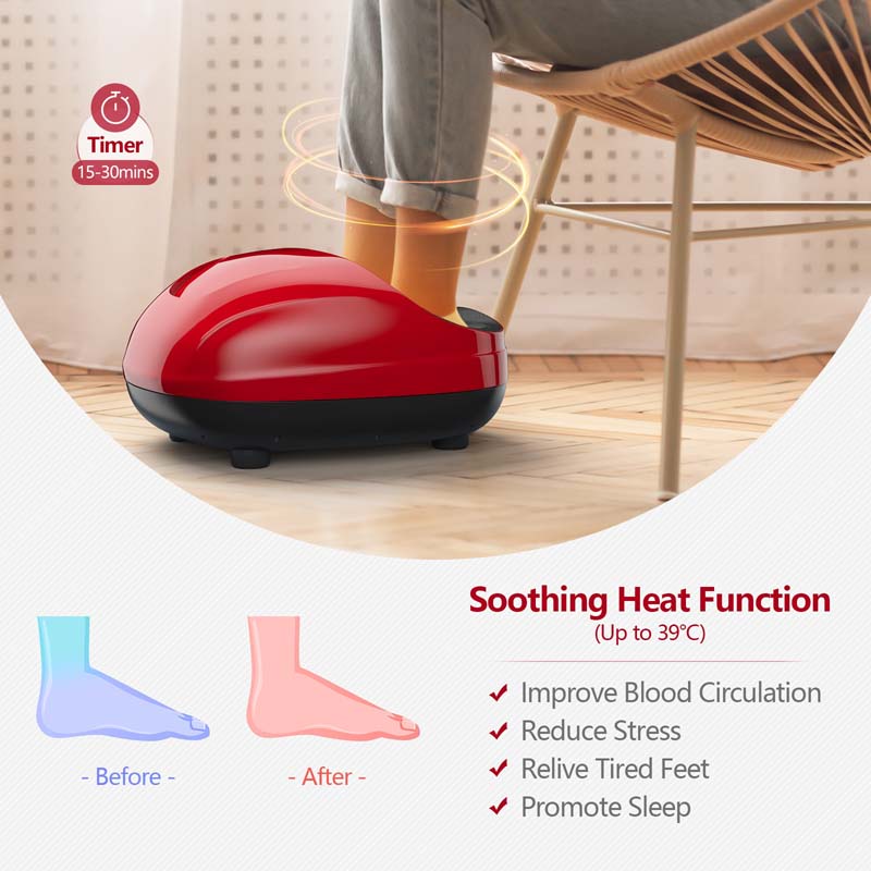 Foot Massager Machine with Heat & Remote, Shiatsu Foot Massager with Deep 3D Kneading Rolling Relieves Plantar Fasciitis