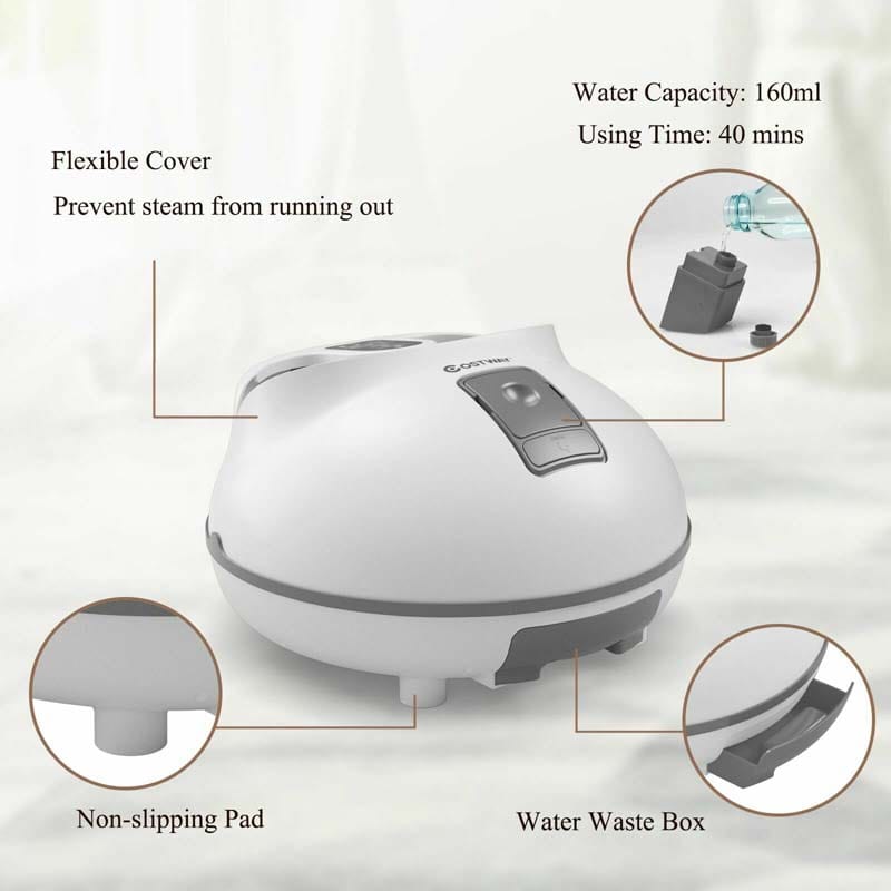 Foot Spa Bath Massager w/ Heat,Temp Control,Time Setting,Bubble Jets,Massage Rollers,Pumice Stones DreamDwell Home Color: Black/White