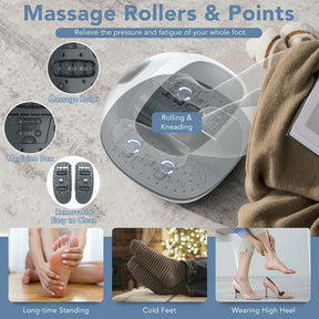 Steam Foot Spa Massager, Foot Bath Massager with 3 Level Heating, Home Pedicure Foot Spa, Shiatsu Foot Sauna Steam Massager