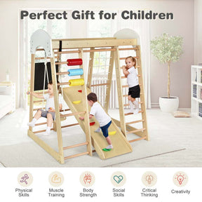 Canada Only - 8-in-1 Kids Wooden Climber Playset with Slide