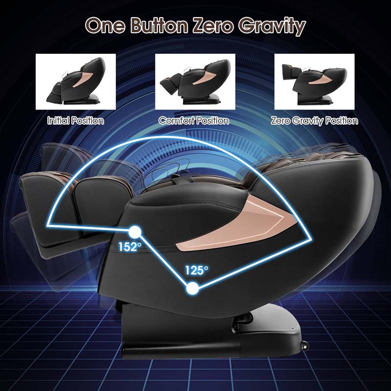 SL-Track Zero Gravity Full Body Massage Chair Recliner with Heating Therapy, LED Color Screen & Voice Control