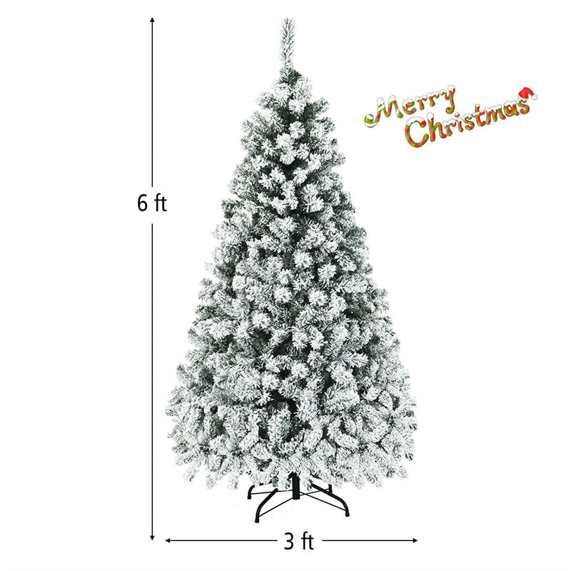 Best Choice Products 7.5ft Pre-Lit Snow Flocked Artificial Christmas Pine Tree Holiday Decor w/ 550 Warm White Lights
